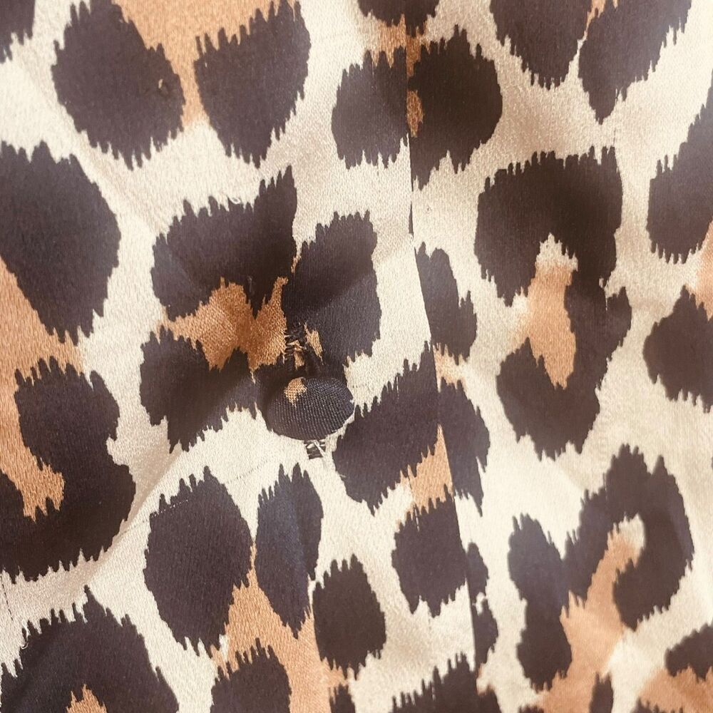 Kate Spade New York Leopard Print Button Down Blouse Top Shirt - Picture 7 of 12